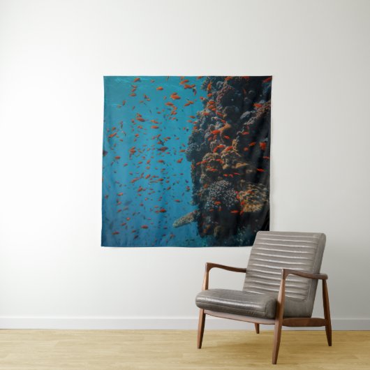 Farbige Fische und Riffe Wandteppich (Beispiel)