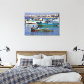 Farbige Fischerboote im Hafen von Leinwanddruck (Insitu (Schlafzimmer))