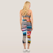 Farbige Fischerboote, Kap Verde Capri Leggings (Rückseite)