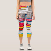 Farbige Fischerboote, Kap Verde Capri Leggings (Vorderseite)