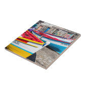 Farbige Fischerboote, Kap Verde Fliese (Seite)