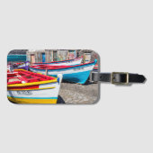Farbige Fischerboote, Kap Verde Gepäckanhänger (Vorderseite (Horizontal))
