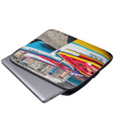 Farbige Fischerboote, Kap Verde Laptopschutzhülle (Vorne Knopf)