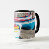 Farbige Fischerboote, Kap Verde Tasse (VorderseiteRechts)