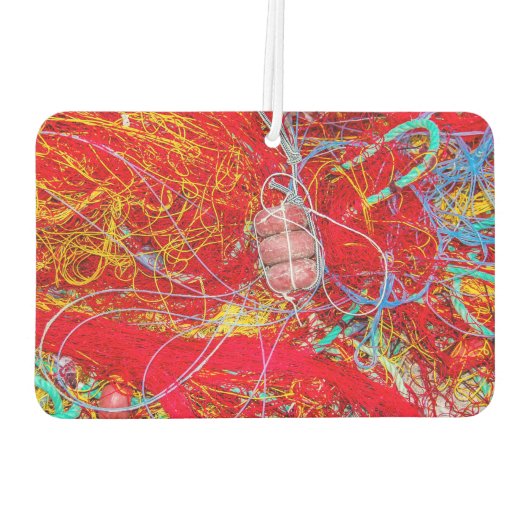 Farbige Fischernetze Autolufterfrischer (Rückseite)