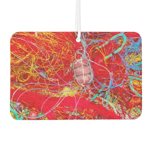 Farbige Fischernetze Autolufterfrischer (Vorderseite)