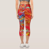 Farbige Fischernetze Capri Leggings (Rückseite)