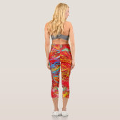 Farbige Fischernetze Capri Leggings (Rückseite)