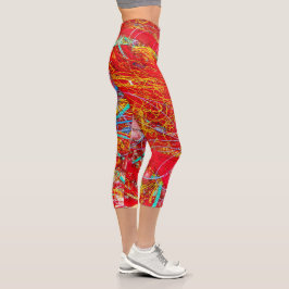 Farbige Fischernetze Capri Leggings