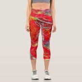 Farbige Fischernetze Capri Leggings (Vorderseite)