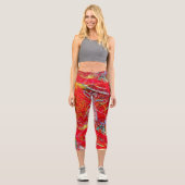 Farbige Fischernetze Capri Leggings (Vorderseite)