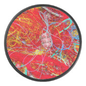 Farbige Fischernetze Eishockey Puck (Vorderseite)