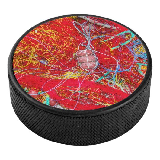 Farbige Fischernetze Eishockey Puck (3/4)