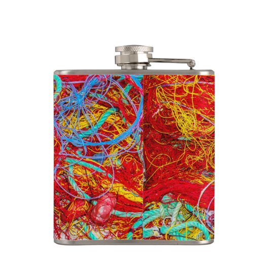 Farbige Fischernetze Flachmann (Rückseite)