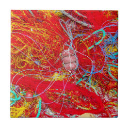 Farbige Fischernetze Fliese