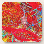 Farbige Fischernetze Getränkeuntersetzer (Vorderseite)