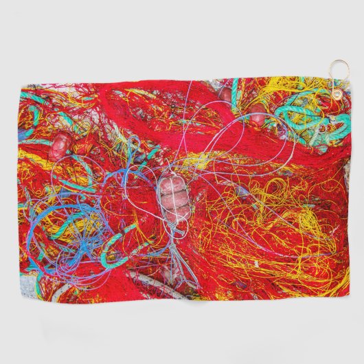 Farbige Fischernetze Golfhandtuch (Horizontal)