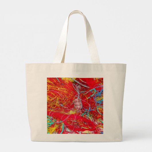 Farbige Fischernetze große Totttasche Jumbo Stoffbeutel (Rückseite)