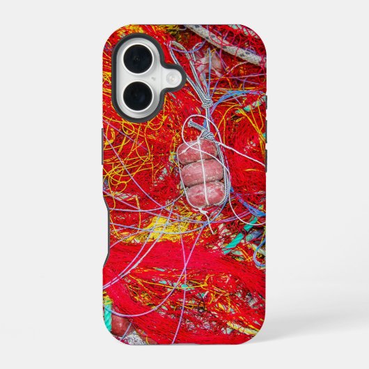 Farbige Fischernetze iPhone 16 Hülle (Rückseite)