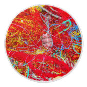 Farbige Fischernetze Keramikknauf (Vorderseite)