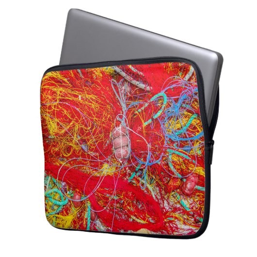 Farbige Fischernetze Laptopschutzhülle (Vorderseite Links)