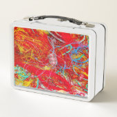 Farbige Fischernetze Metall Brotdose (Rückseite)