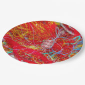 Farbige Fischernetze Pappteller (Schrägansicht)