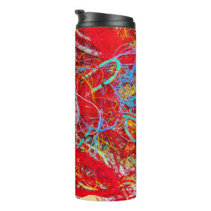 Farbige Fischernetze Thermosbecher