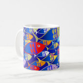 Farbige Fischgestaltung Kaffeetasse (Vorderseite Links)