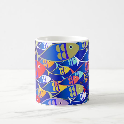 Farbige Fischgestaltung Kaffeetasse (Mittel)