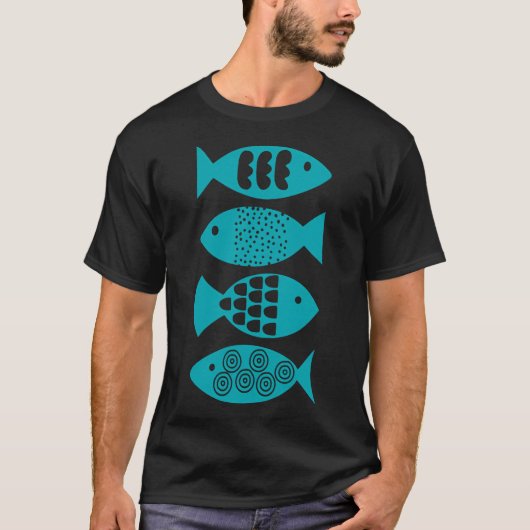 Farbige Fischsammlung – Verschiedene Fischillust T-Shirt (Vorderseite)