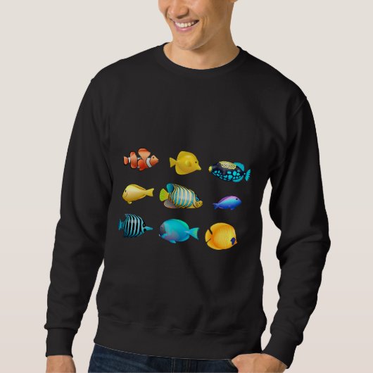 Farbige Fischsammlung Sweatshirt (Vorderseite)