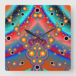 Farbige, fizzenhafte Blasen Quadratische Wanduhr