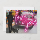 Farbige Flachkarte Graffiti Liebe Sie Foto Text (Vorderseite)