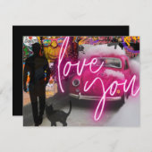 Farbige Flachkarte Graffiti Liebe Sie Foto Text (Vorne/Hinten)