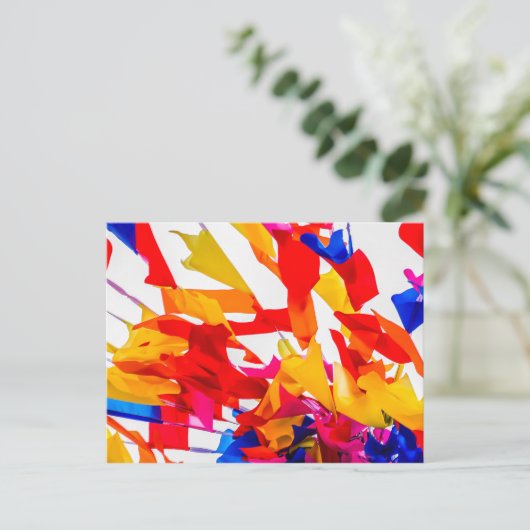 Farbige Flaggen Postkarte (Stehend Vorderseite)