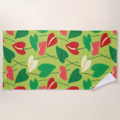 Farbige Flamingo-Blume, Muster, Handtuch (Vorderseite)