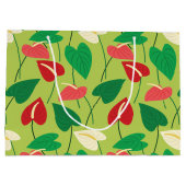 Farbige Flamingo-Blume Muster mittlere Geschenktüt Große Geschenktüte (Rückseite)