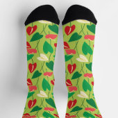 Farbige Flamingo-Blume Mustersocken Socken (Oben)