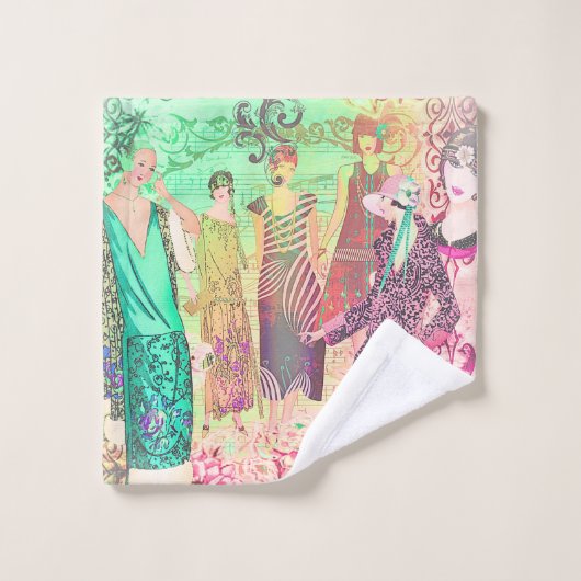 Farbige Flappers Badhandtuch Set (Waschlappen)