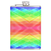 Farbige Flasche mit abstraktem Regenbogenmuster Flachmann (Vorderseite)