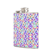 Farbige Flasche mit aufwendigen floralen und geome Flachmann (Links)