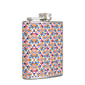 Farbige Flasche mit geometrischem Muster in Blautö Flachmann (Rechts)