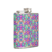 Farbige Flasche mit lebendigen geometrischen und f Flachmann (Rechts)