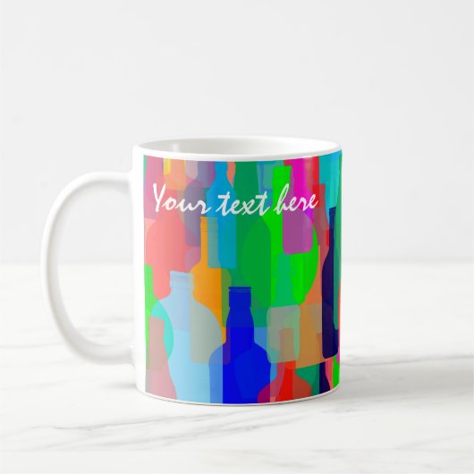 Farbige Flaschen Textur Kaffeetasse (Links)