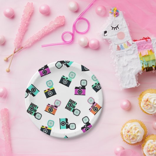 Farbige Flash Camera Paper-Teller Pappteller (Party)