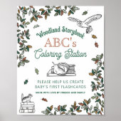 Farbige Flashcards Aktivität Baby Duschsignatur Poster (Vorne)