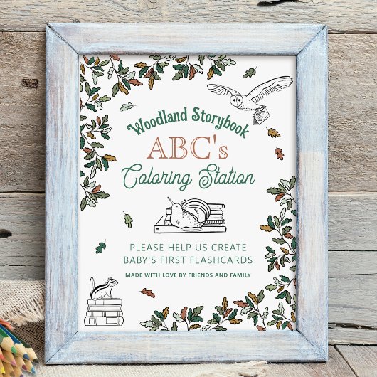 Farbige Flashcards Aktivität Baby Duschsignatur Poster