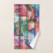 Farbige Flecken mit abgerundeten Streifen, virtuel Badhandtuch Set (Handtuch)