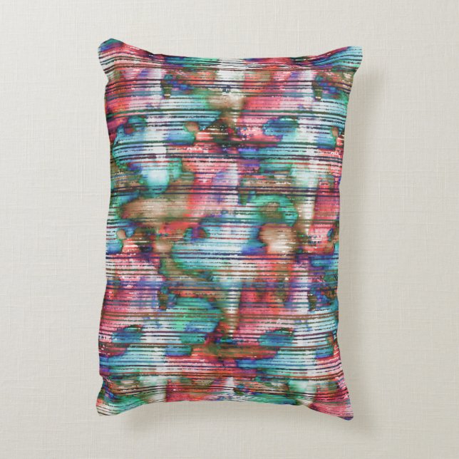 Farbige Flecken mit abgerundeten Streifen, virtuel Dekokissen (Rückseite(Vertikal))